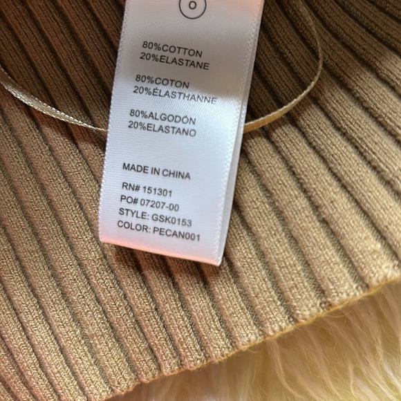 GOOD AMERICAN Ribbed butter pecan tan crop tank top women’s XL / 4 NWT new - Picture 4 of 4